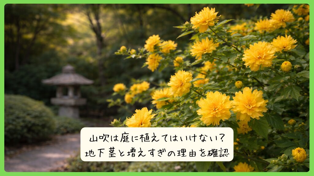 山吹は庭に植えてはいけない？地下茎と増えすぎの理由を確認